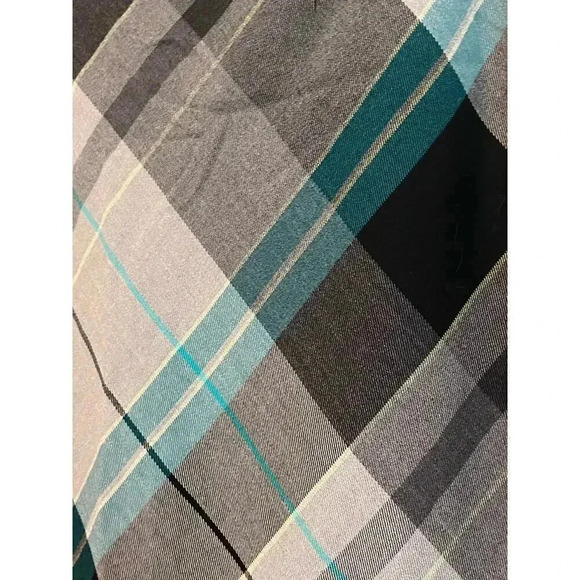 R.Q.T. Pencil skirt turquoise grey plaid size 12 - Picture 5 of 5